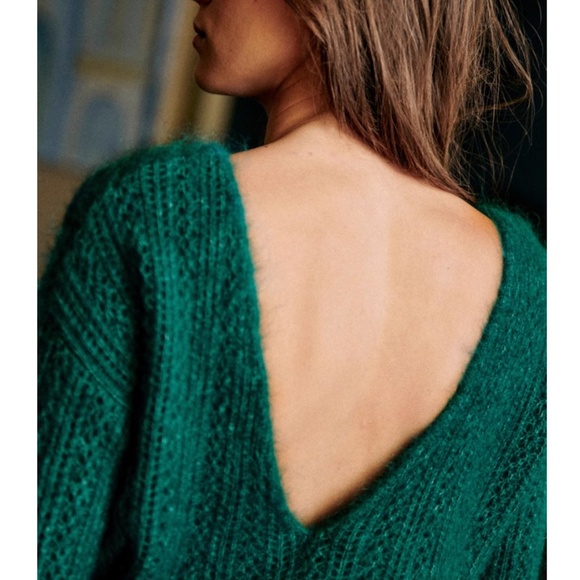 NWT Sezane Malou Jumper Sweater - Emerald Green - Picture 3 of 9